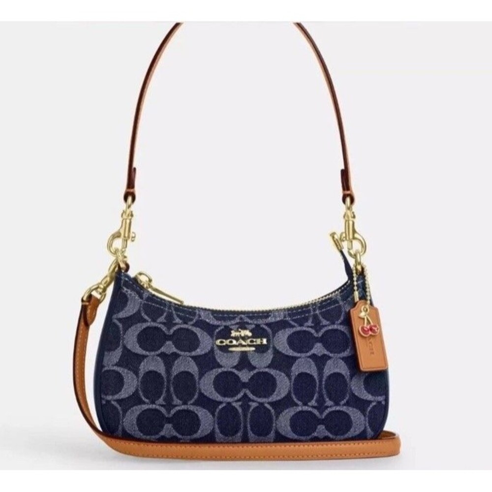 Coach Teri Mini Crossbody Bag In Signature Denim Excellent Condition